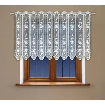 Lambrekin żakardowy biały metraż 323840 wys 100 cm