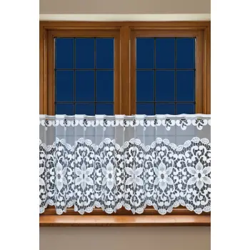 Lambrekin żakardowy biały metraż 318800 wys 90cm