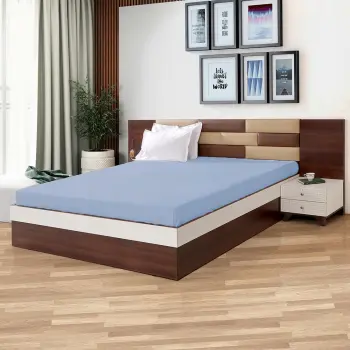 Grube prześcieradło z gumką 160x200 niebieskie