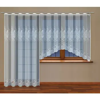 Firany gotowe z taśmą komplet 160x300 i 250x200