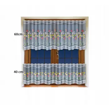 Lambrekin żakardowy biały metraż 352420 wys 60cm