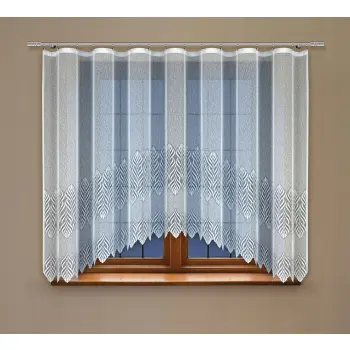 Biała żakardowa firanka z taśmą 248701 180 x 400cm