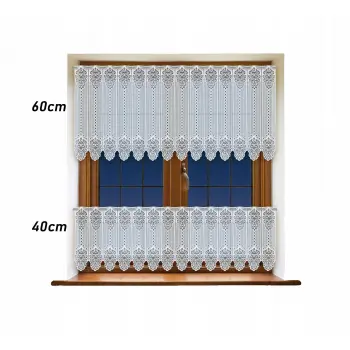 Lambrekin żakardowy biały metraż 353870 wys 40cm