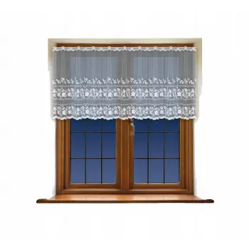 Lambrekin żakardowy biały metraż 354720 wys 70cm
