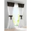 Firana zasłona dekor woal biało czarna 250x145
