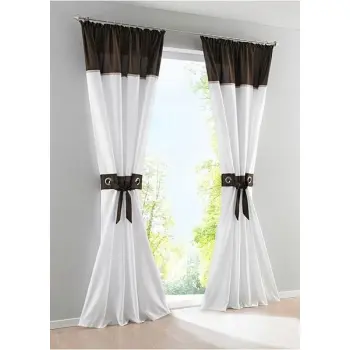 Firana zasłona dekor woal biało czarna 250x145