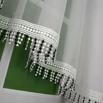 Firana woal BOHO z frędzlami 155x400 gipiura