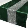 BIEŻNIK GLAMOUR z cyrkoniami OBRUS 40x140 zieleń