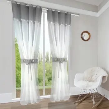 Firana woal kokon cyrkonie SZARA 250x145