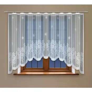 Biała żakardowa firanka z taśmą 242570 160 x 400cm