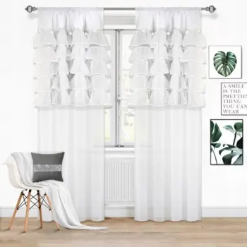 Firana klasyczna z falbankami cyrkonie 250x145cm