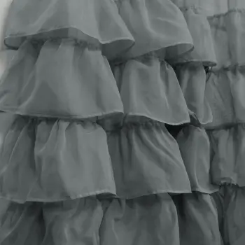 Firanka woal falbanki dolly kółka 250x145 szara