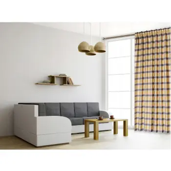 Zasłona taśma złoty-czerwień 250x170 pasy T136