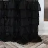 Firana woal falbany glamour taśma 250x145 czarna