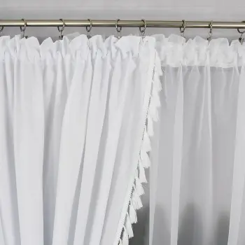 Firana klasyczna woal zasłony BOHO biała 300x150