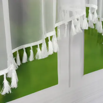 Firana klasyczna woal zasłony BOHO biała 300x150
