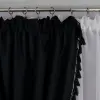 Firanka klasyczna woal zasłony BOHO czarna 300x150