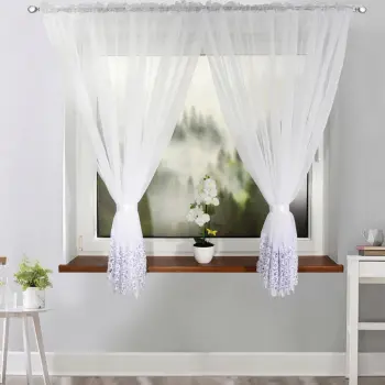 Firana woal z gipiura 30cm biała 400x175 cm