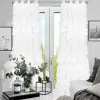Firanka woal falbany glamour kółka 250x145 biała na przelotkaach