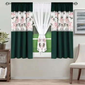 Komplet firana woalowa zasłony w kwiaty 400x155