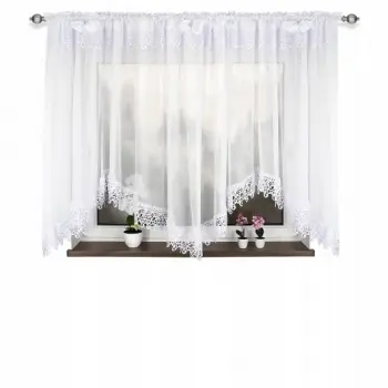 Firanka woal gipiura biała 15cm do salonu 155x400