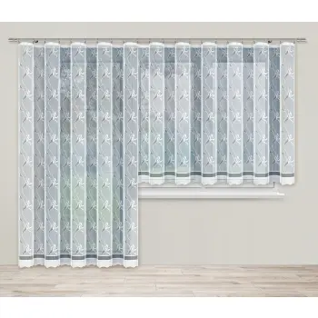 Firanka klasyczna z taśmą żakard 160x300 cm biała