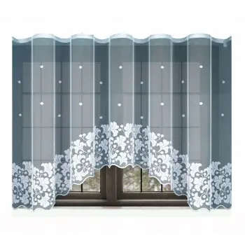 Firanka klasyczna z taśmą żakard 90x300 cm biała