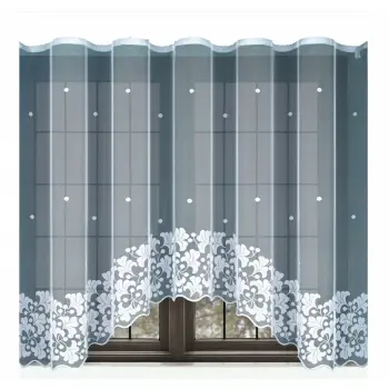 Firanka klasyczna z taśmą żakard 160x400 cm biała