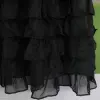 Czarna firana woalowa ażur falbana komplet 160x145