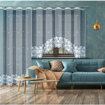 Firanka klasyczna z taśmą żakard 250x200 cm biała