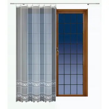 Firanka klasyczna z taśmą żakard 250x200 cm biała