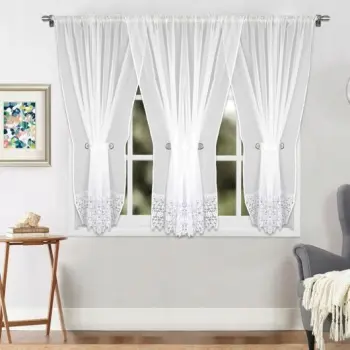 Firana woalowa gipiura wiązana 150x400 biała