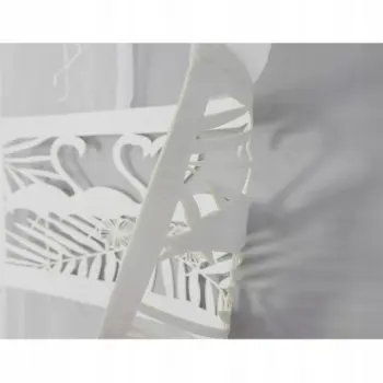 Firana panel haftowany flaming 250x60 cm biały