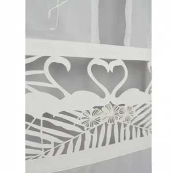 Firana panel haftowany flaming 250x60 cm biały