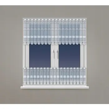 Lambrekin żakard zazdrostka biała złota wys 60cm
