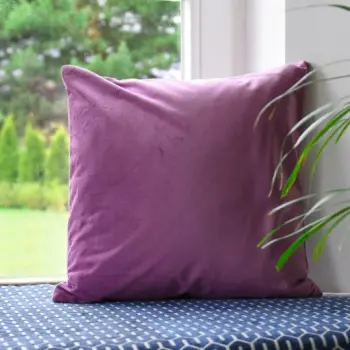 Poszewka poduszka dekor welur mat wrzosowa 40x40