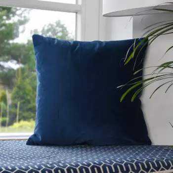 Poszewka poduszka dekor welur mat granatowa 40x40