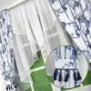 Firana zasłona woal 160x540 zestaw boho granatowy