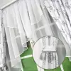 Firana zasłona woal 160x540 zestaw boho j. szary