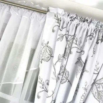 Firana zasłona woal 160x540 zestaw boho j. szary