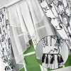 Firana zasłona woal 160x540 zestaw boho czarny