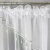 Firana woalowa na taśmie 150x400 biała koraliki