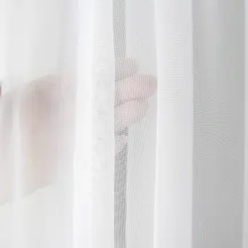 Firana woalowa na taśmie 100x400 biała koraliki