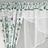 Komplet firana zasłony woal liście 155x400 zestaw
