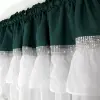 Firanka woal falbana cyrkonie 150x400 biała zieleń