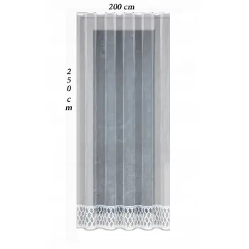 Firana żakardowa gotowa do zawieszenia zestaw komplet 140x300 i 250x200