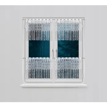 Lambrekin żakardowy makaron z otworami na drążek zazdrostka biała 60x150 cm