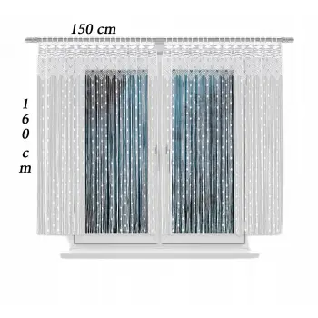 Firanka biała żakardowa do salonu makaron z motywem ozdobnym 160x150 cm
