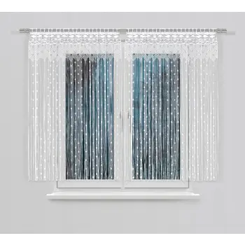 Firanka biała żakardowa do salonu makaron z motywem ozdobnym 160x150 cm