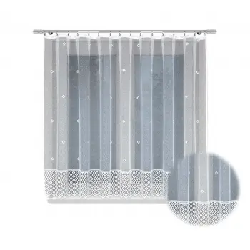 Biała żakardowa firanka z wszytą taśmą do salonu sypialni 150x300
